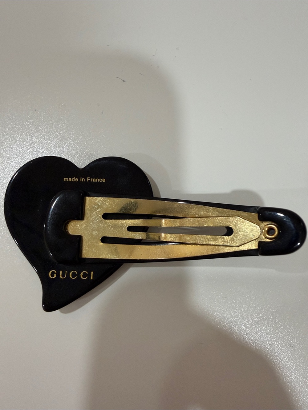 Gucci Crystal Heart Hair Clip - Silver Black - Picture 5 of 8